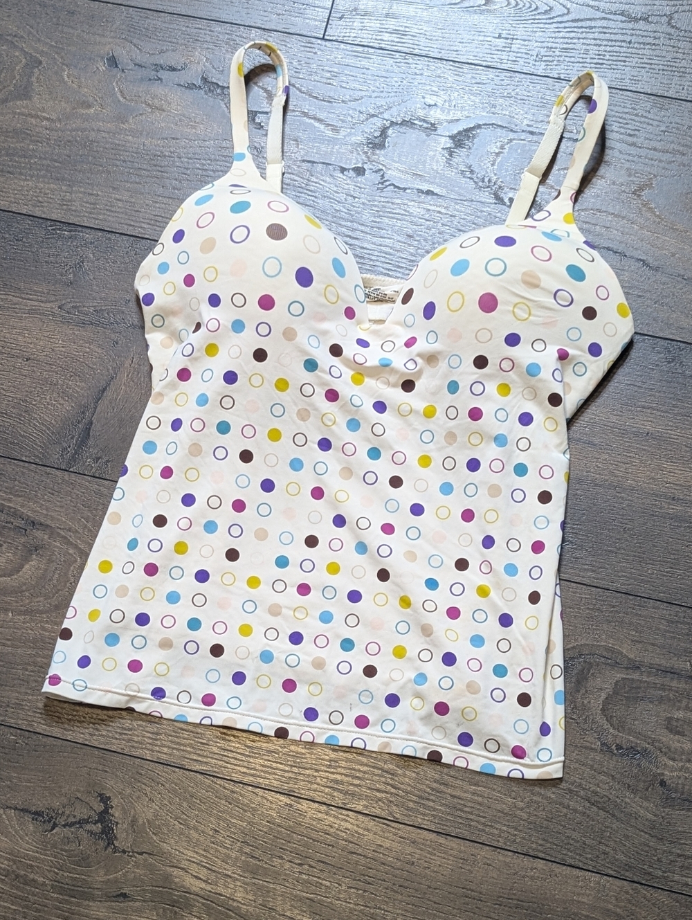 Victoria's Secret White Polka Dot V-Neck Padded Camisole Size 38B